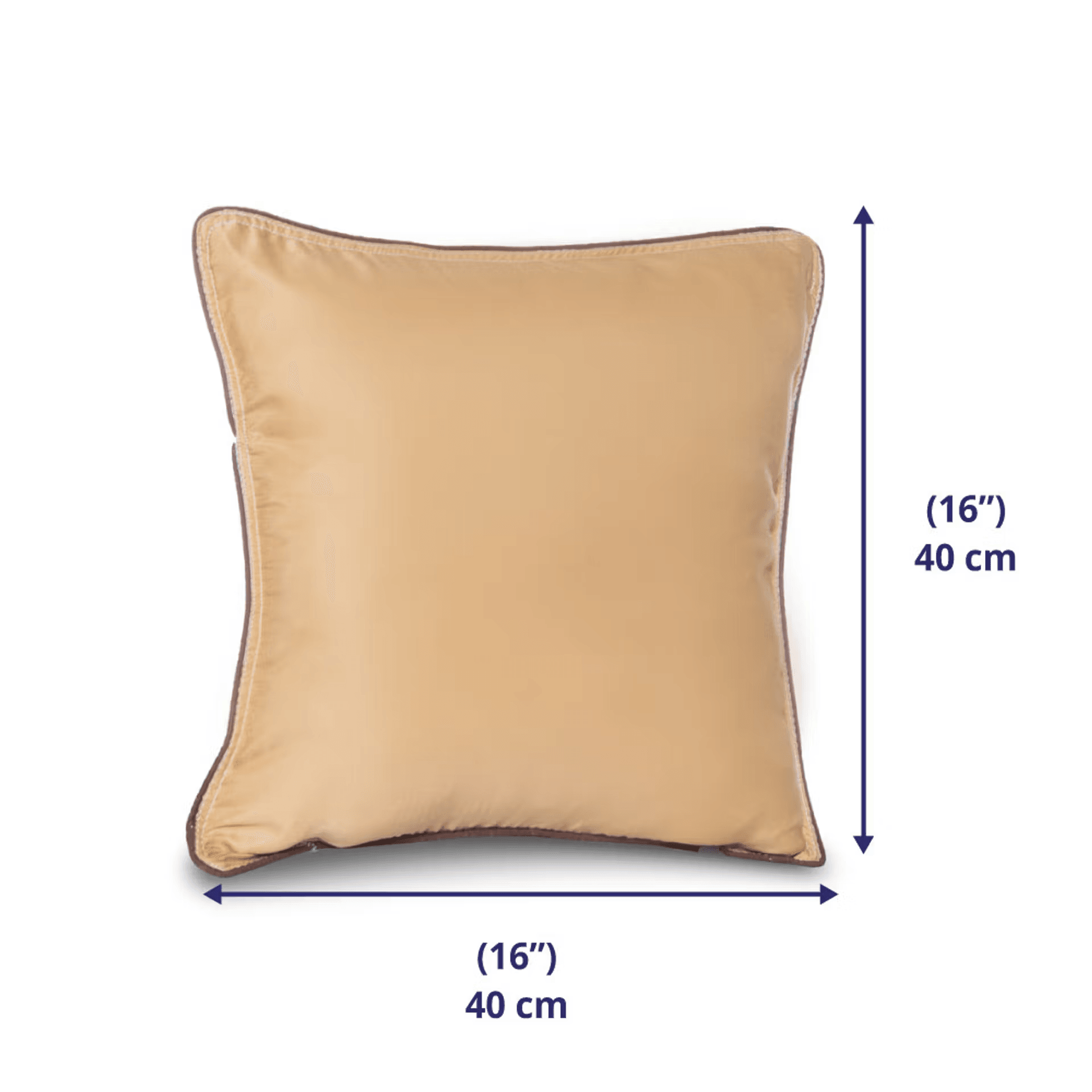 Cushion | Pack of 5 | 16x16 Inch | Hollow Fiber Filling | Use With or Without Cover | For Sofa & Bed | Gentle Machine Wash | Beige