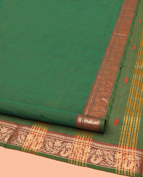 Green Nine-Yard Cotton Saree