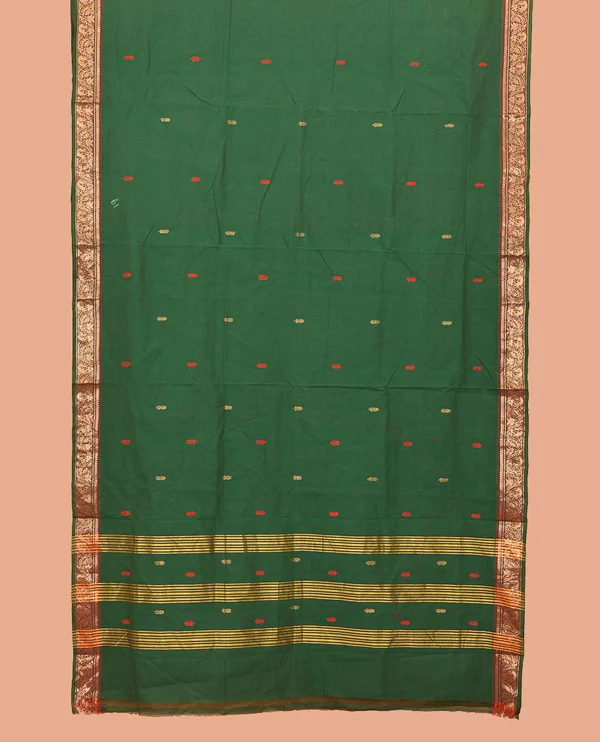 Green Nine-Yard Cotton Saree
