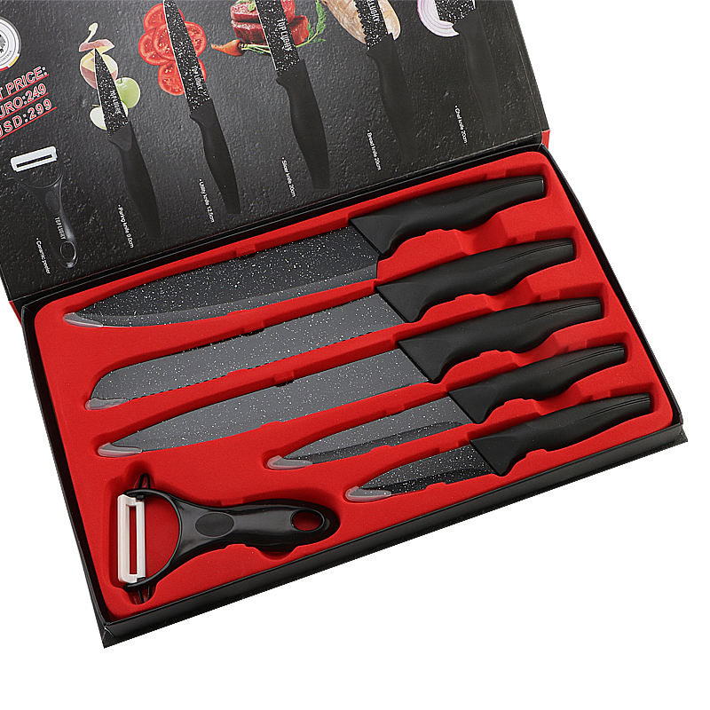 Exclusive 6-Piece Stainless Steel Marble Coating Kitchen Knife Set