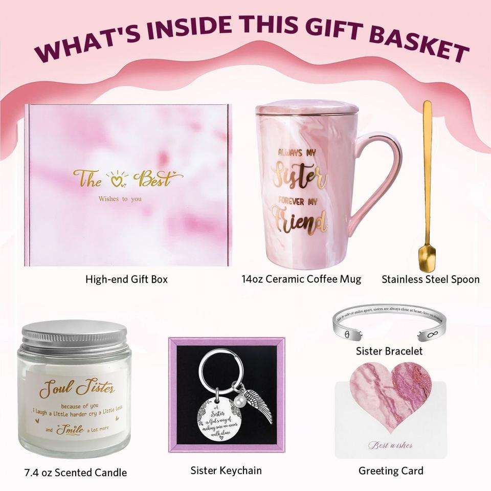 Funny 14 oz Ceramic Marble Mug Gift Set for Women