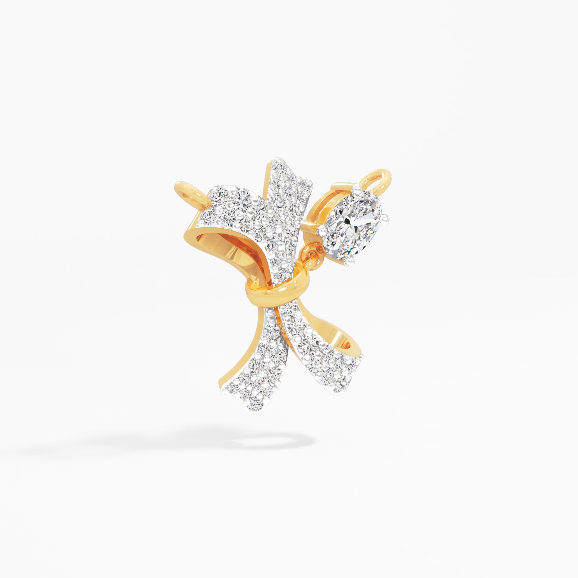 Oval Knotted Diamond Pendant