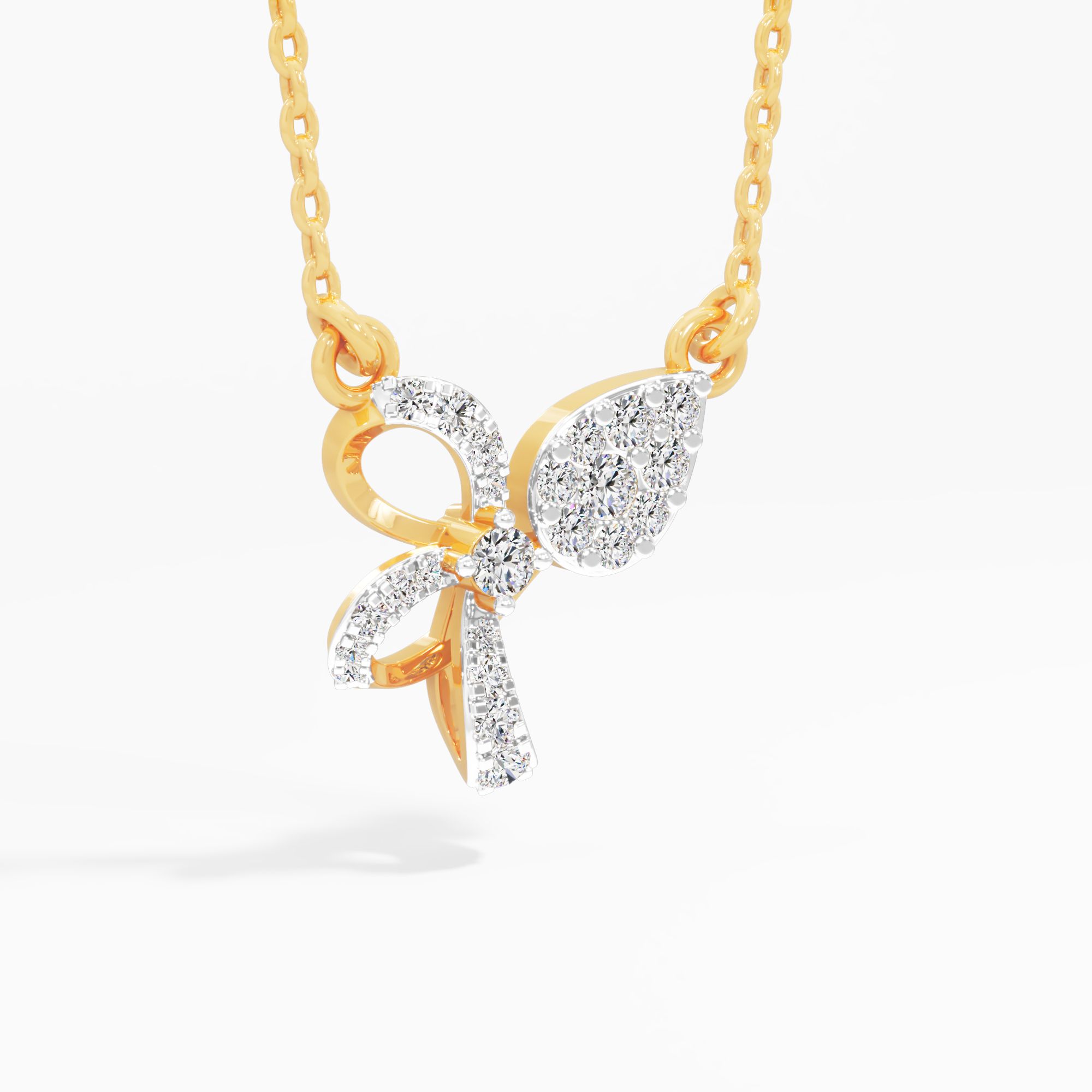 Petal Knot Pear Diamond Pendant