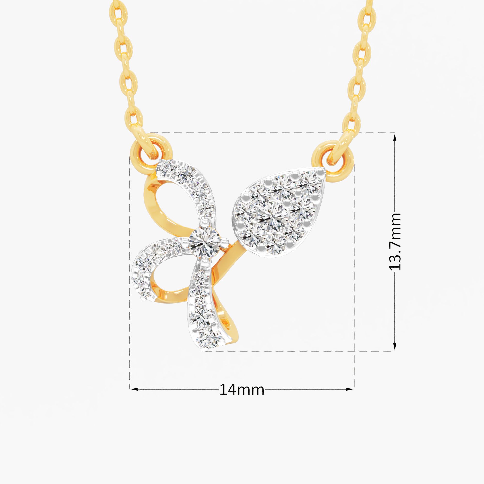 Petal Knot Pear Diamond Pendant