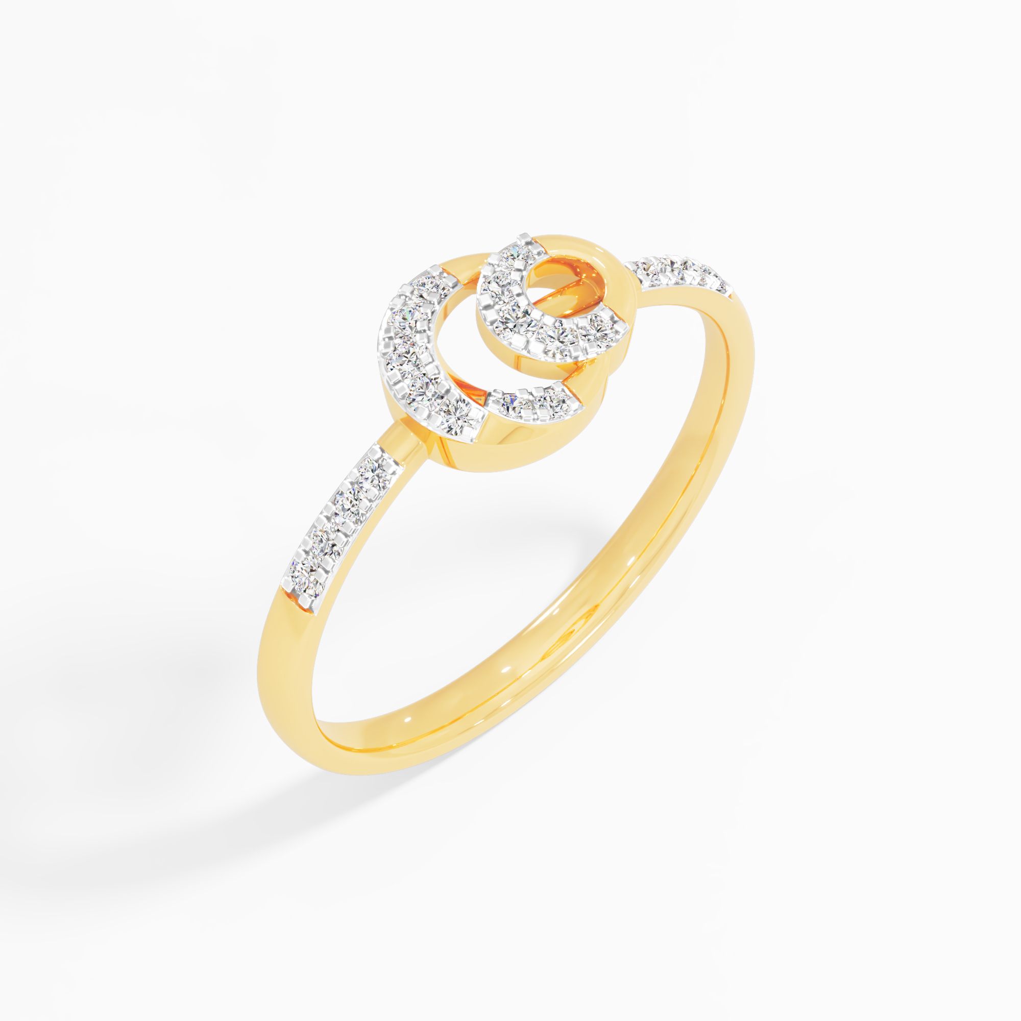 Dual Halo Loop Diamond Ring
