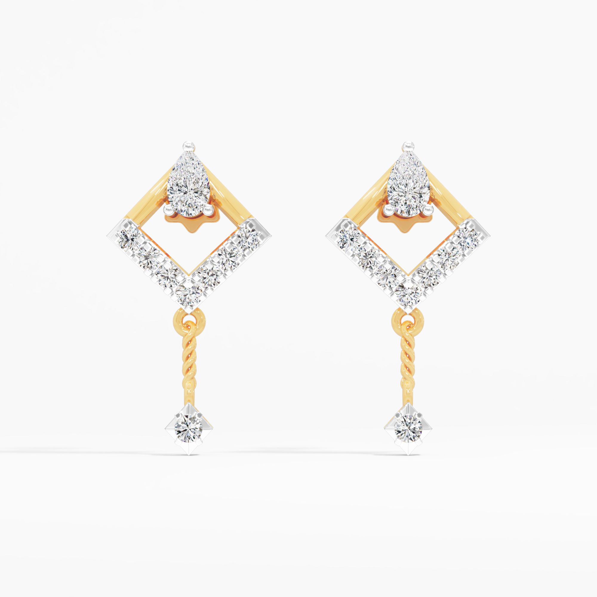 Crested Chevron Dangle Earrings