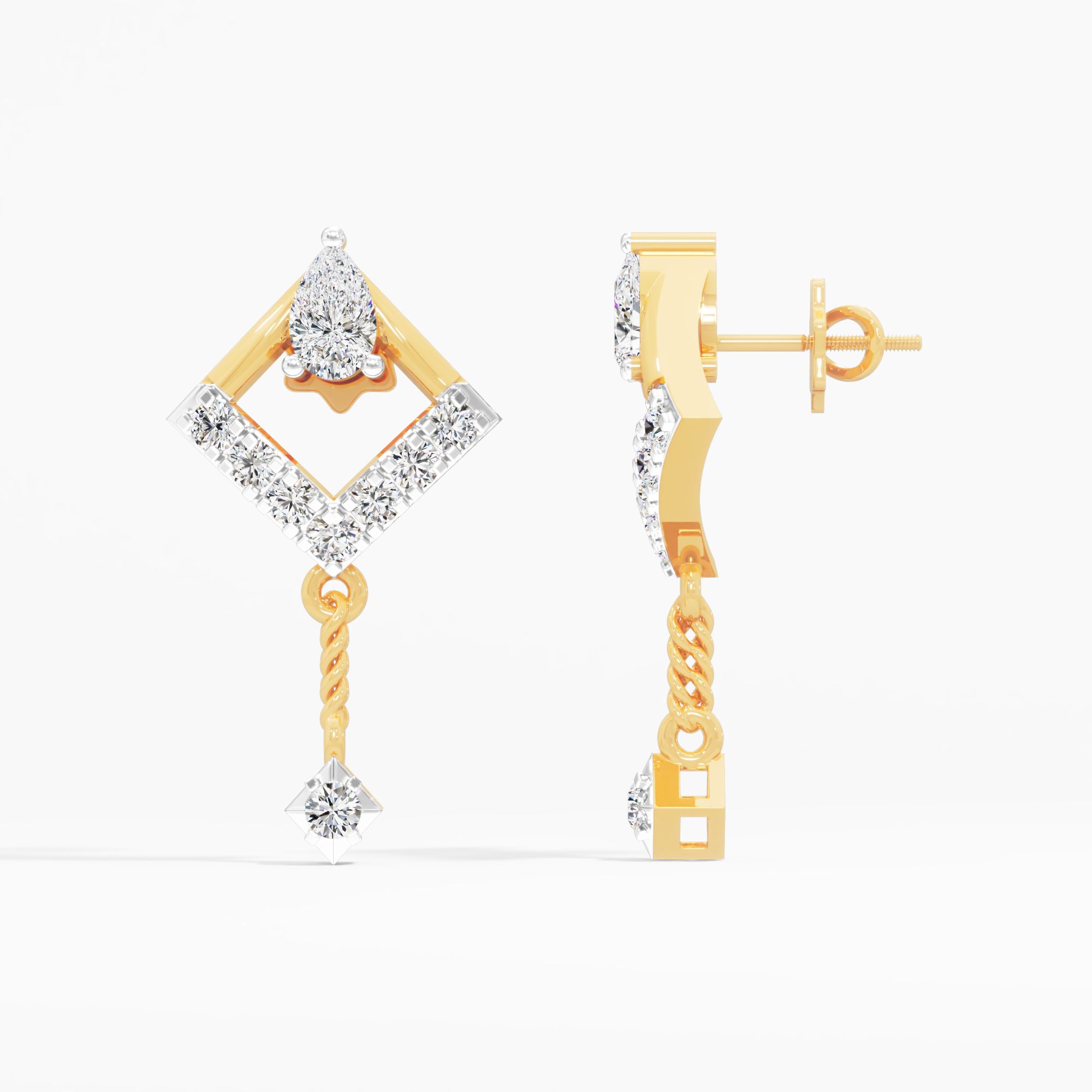 Crested Chevron Dangle Earrings