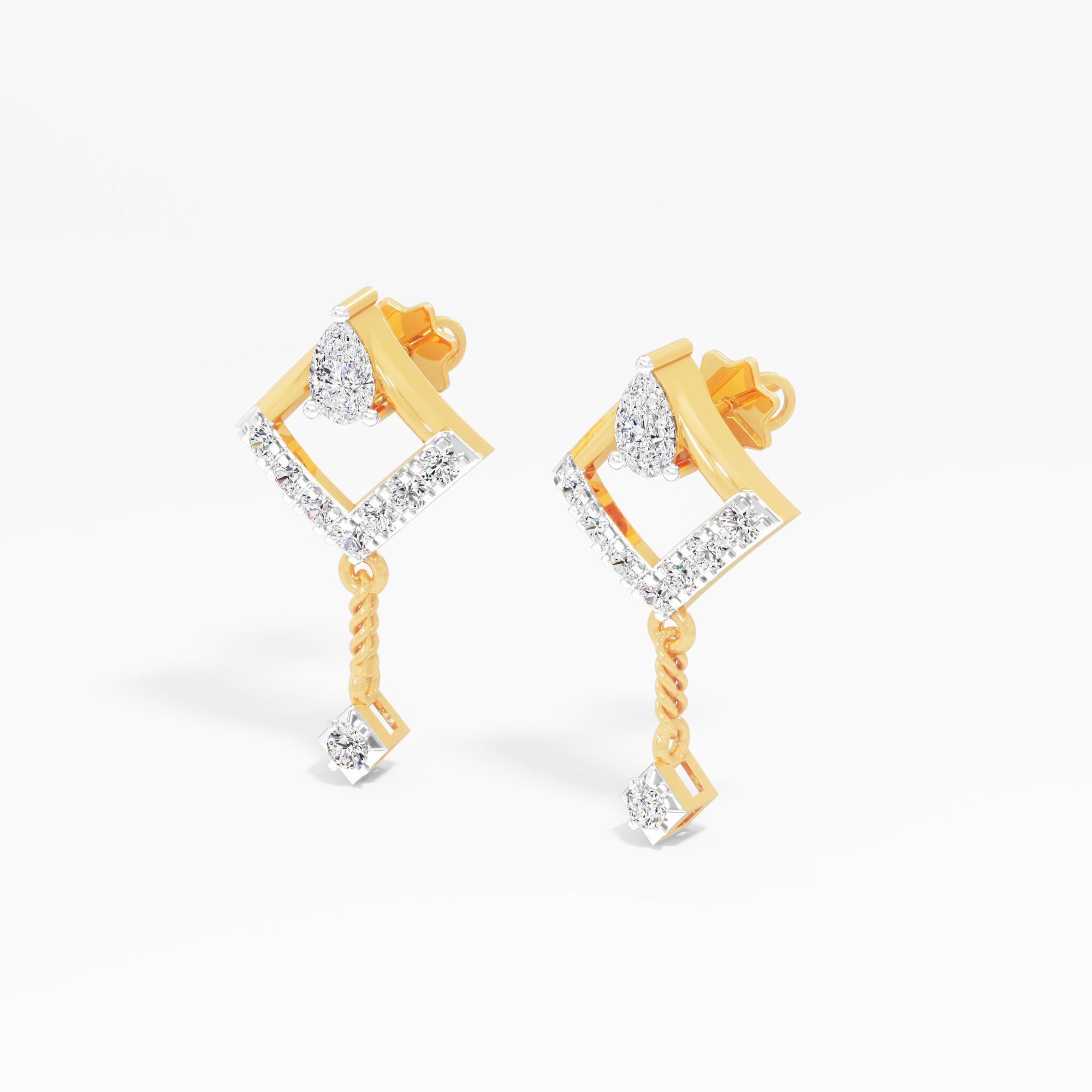 Crested Chevron Dangle Earrings