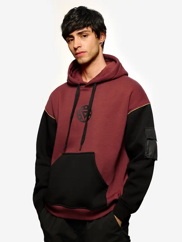 Men printed hooded sweatshirt