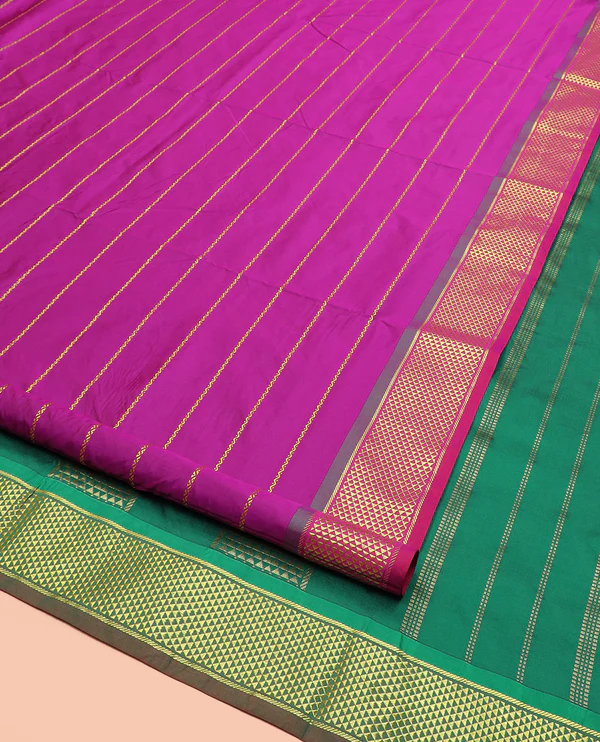 Rani Pink Ten-Yard Art Silk Saree