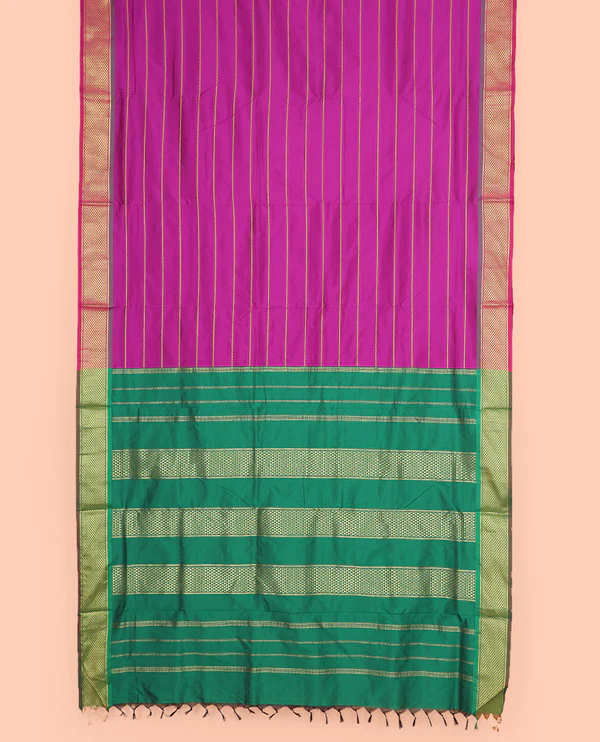 Rani Pink Ten-Yard Art Silk Saree