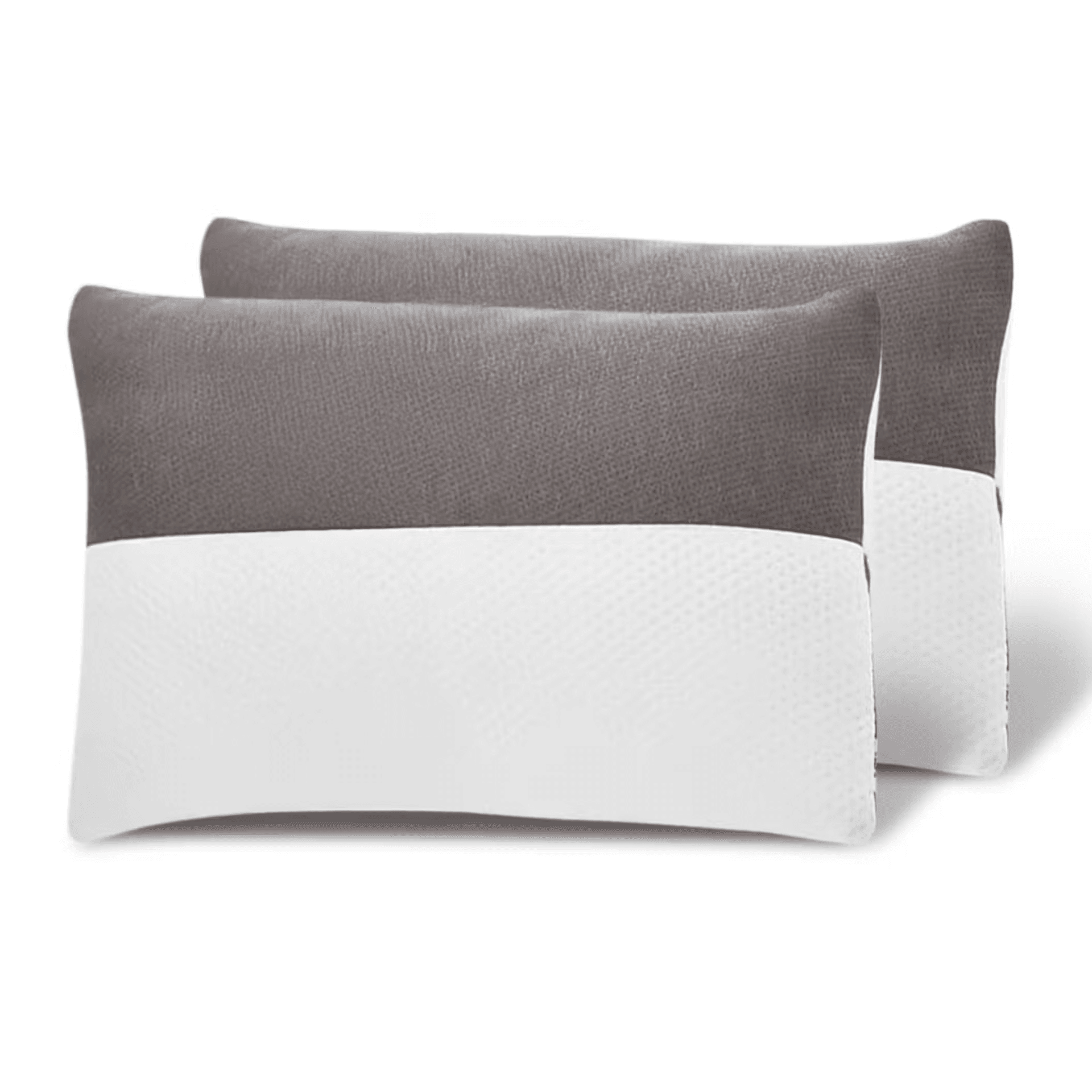 Sleeping Pillow | Set of 2 | Height Adjustable | Standard Size 27X16 inch | Soft & Fluffy | Free Extra Filling 300 Grms | White & Grey