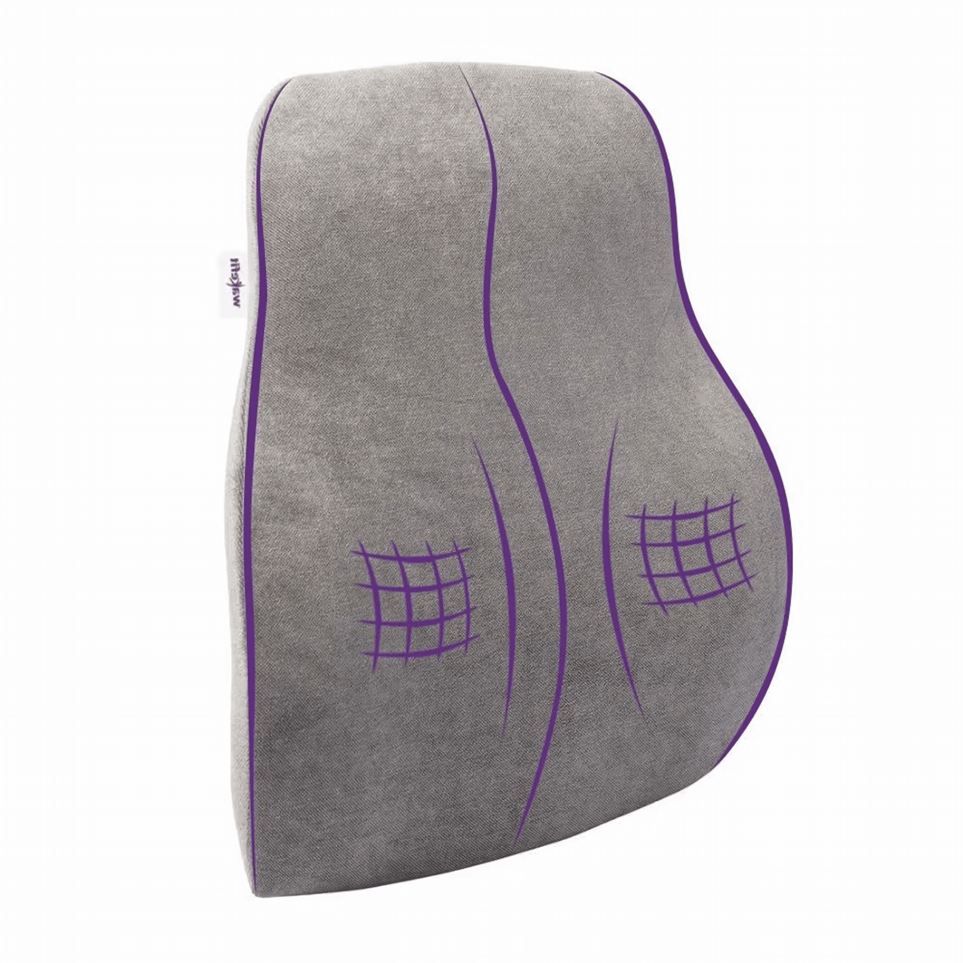 Back Support Cushion | Lumbar, Lower Back & Upper Back Support | Ergonomic, Memory Foam, Pain Relief | Office Chair or Car Seat Cushion | Grey