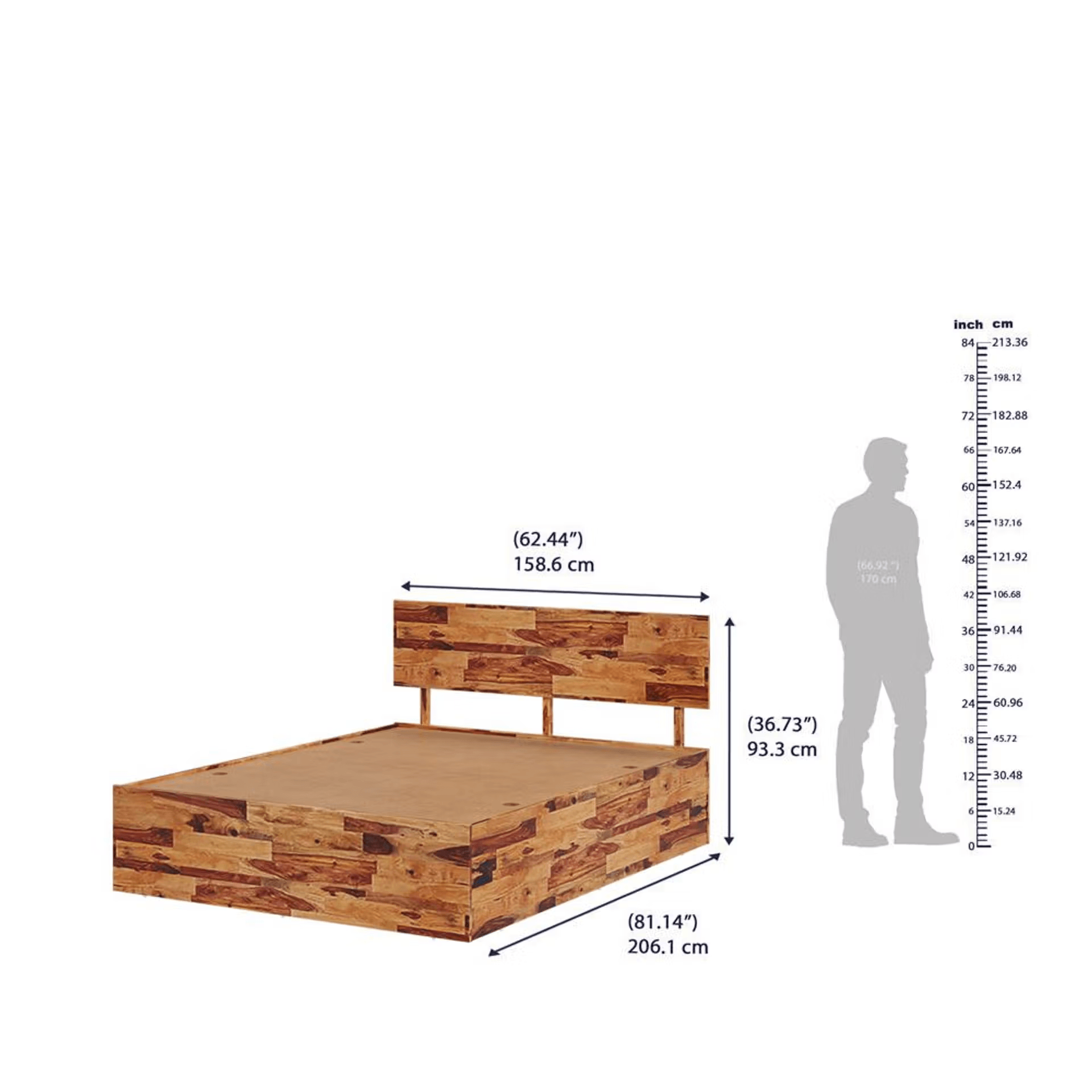 Andromeda Queen Sheesham Wood Bed