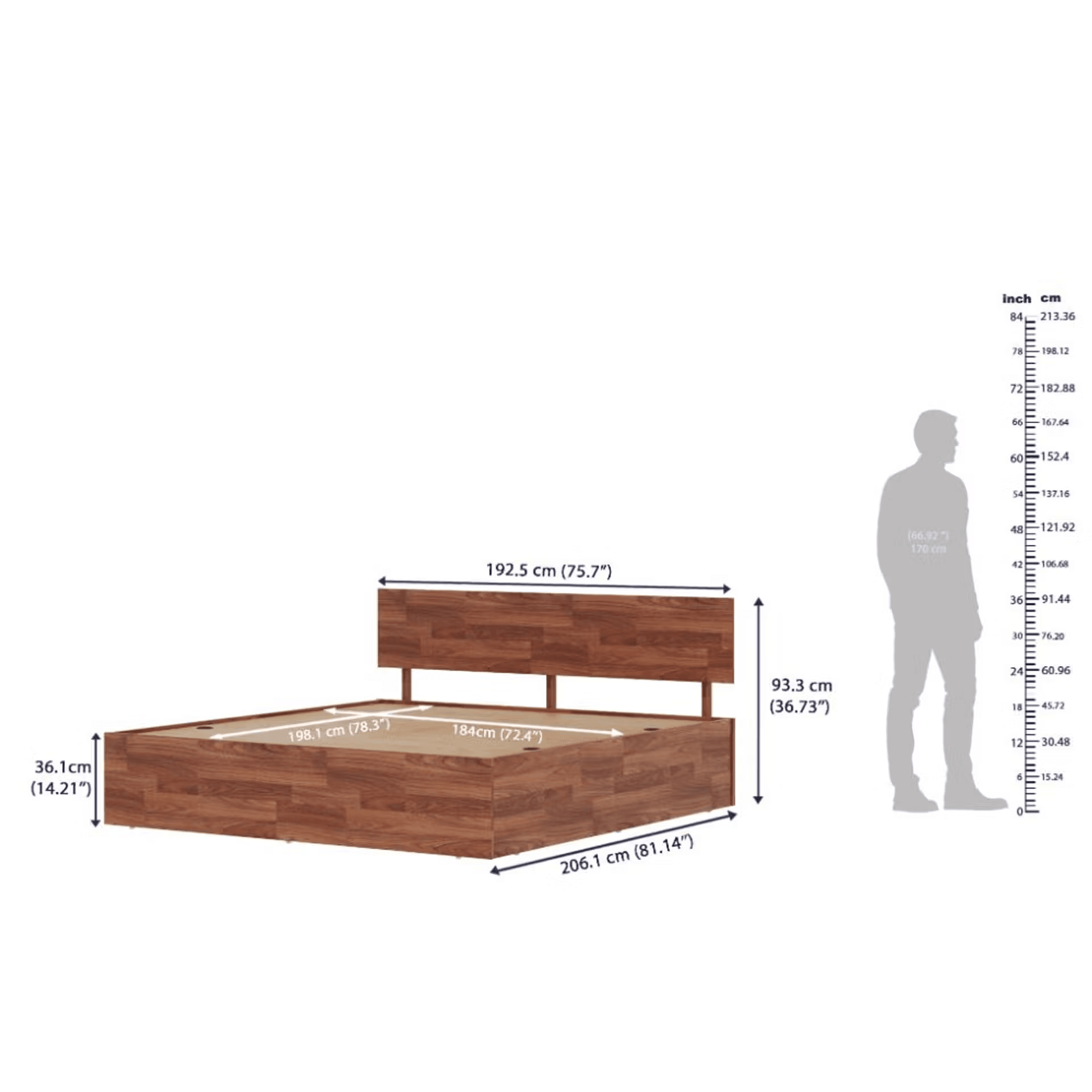Indus Teak King Bed with Storage