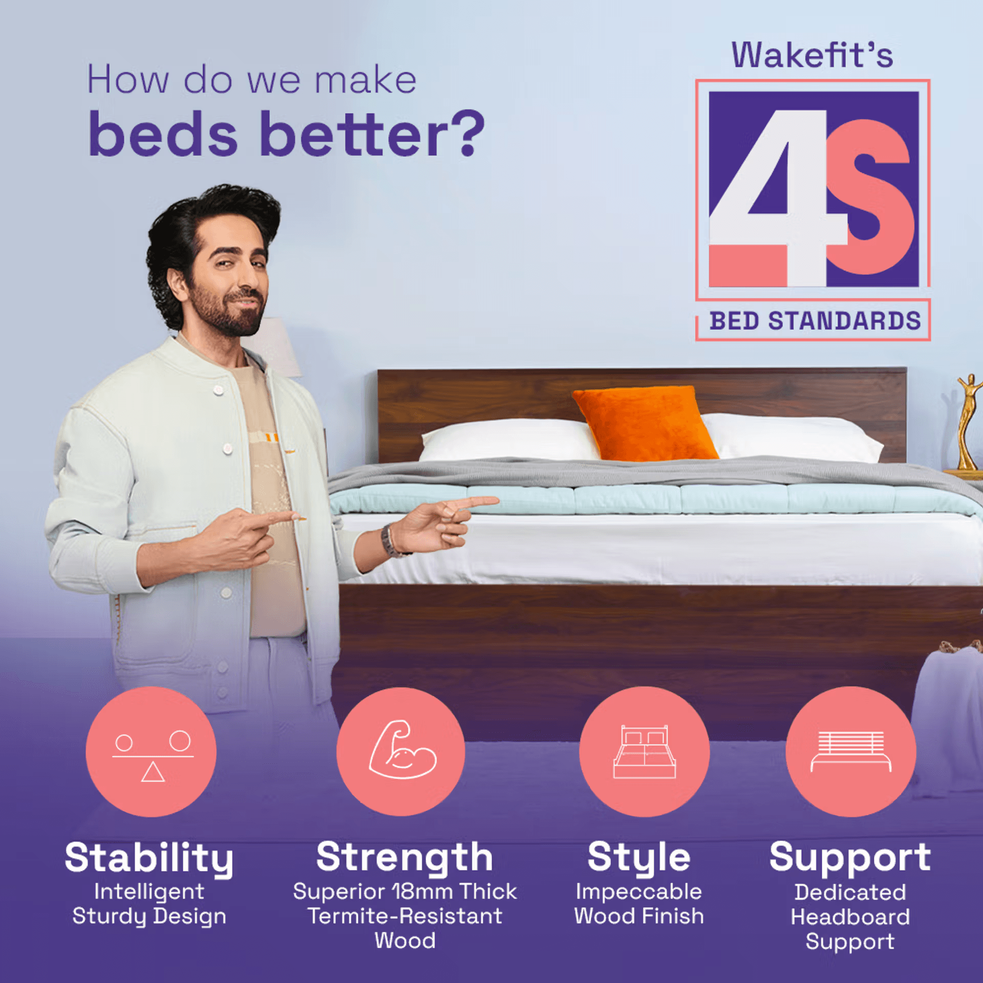 Taurus Engineered Wood Bed with Storage (78*60inch) / (198.1*152.4cm)