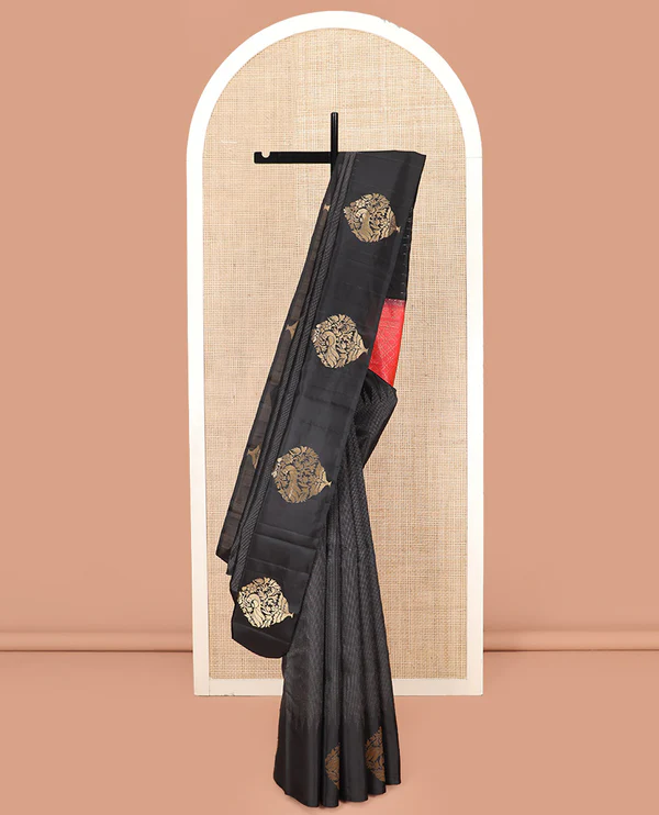 Black Kanchipuram Silk Saree