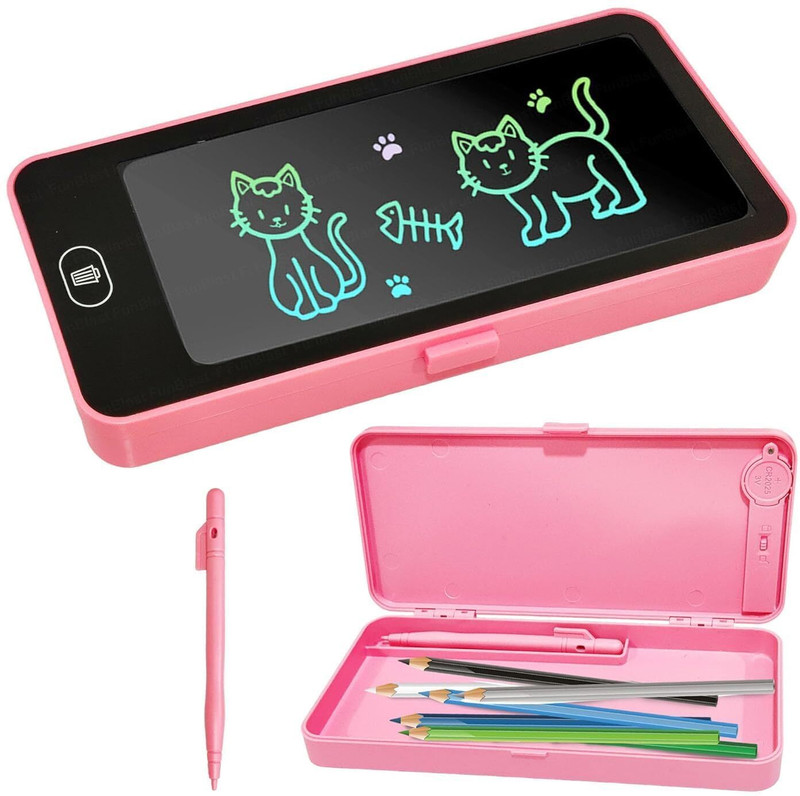 LCD Writing Tablet Pencil Box – Drawing Board Case (Multicolor)