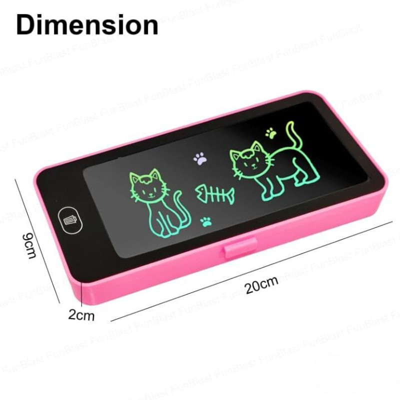 LCD Writing Tablet Pencil Box – Drawing Board Case (Multicolor)
