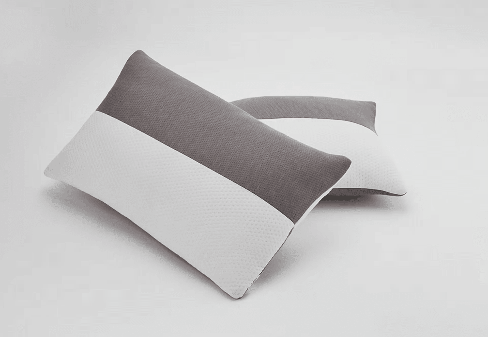 Sleeping Pillow | Set of 2 | Height Adjustable | Standard Size 27X16 inch | Soft & Fluffy | Free Extra Filling 300 Grms | White & Grey
