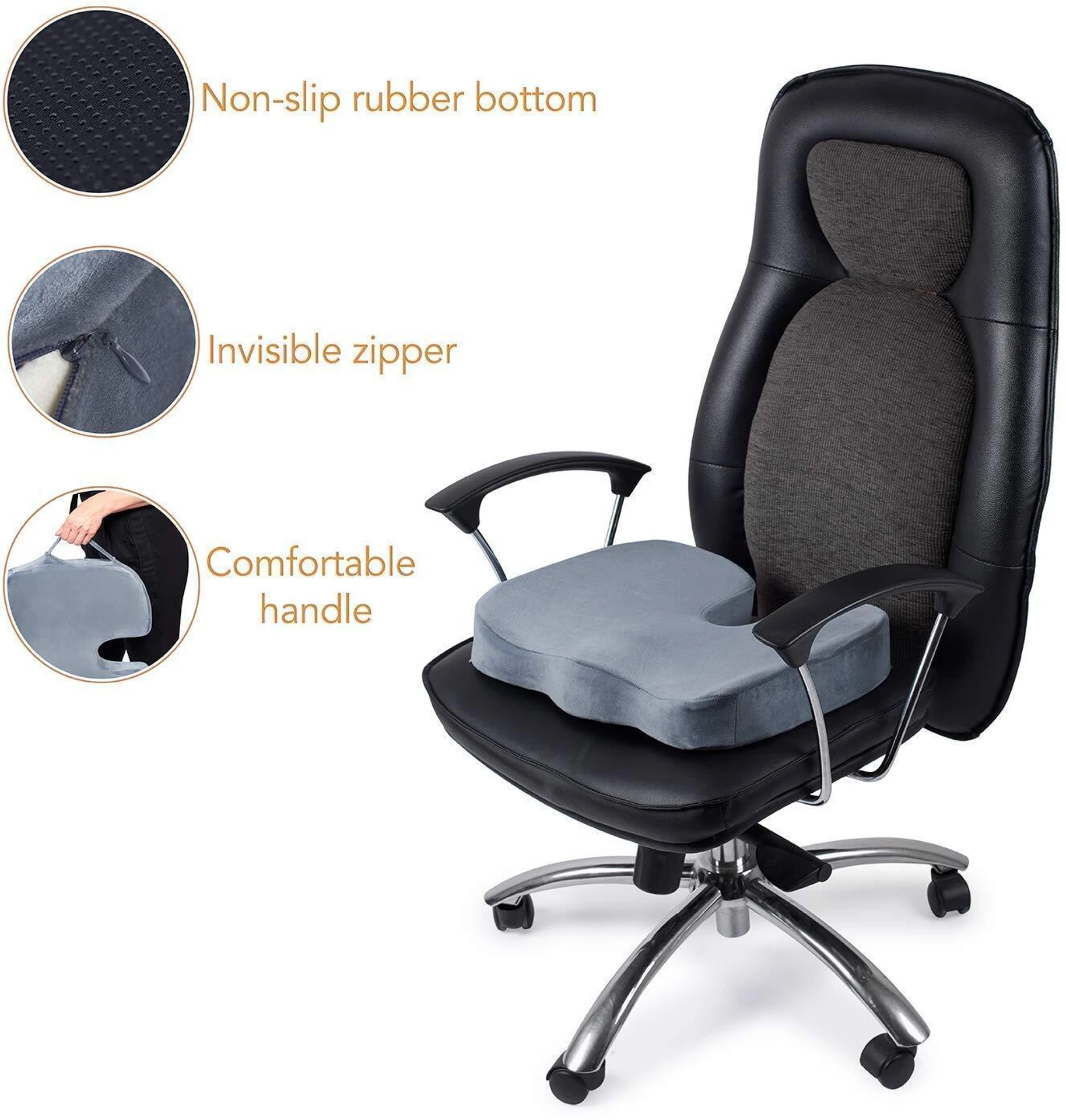Coccyx Cushion Seat for Tailbone & Sciatica Pain Relief – Blue