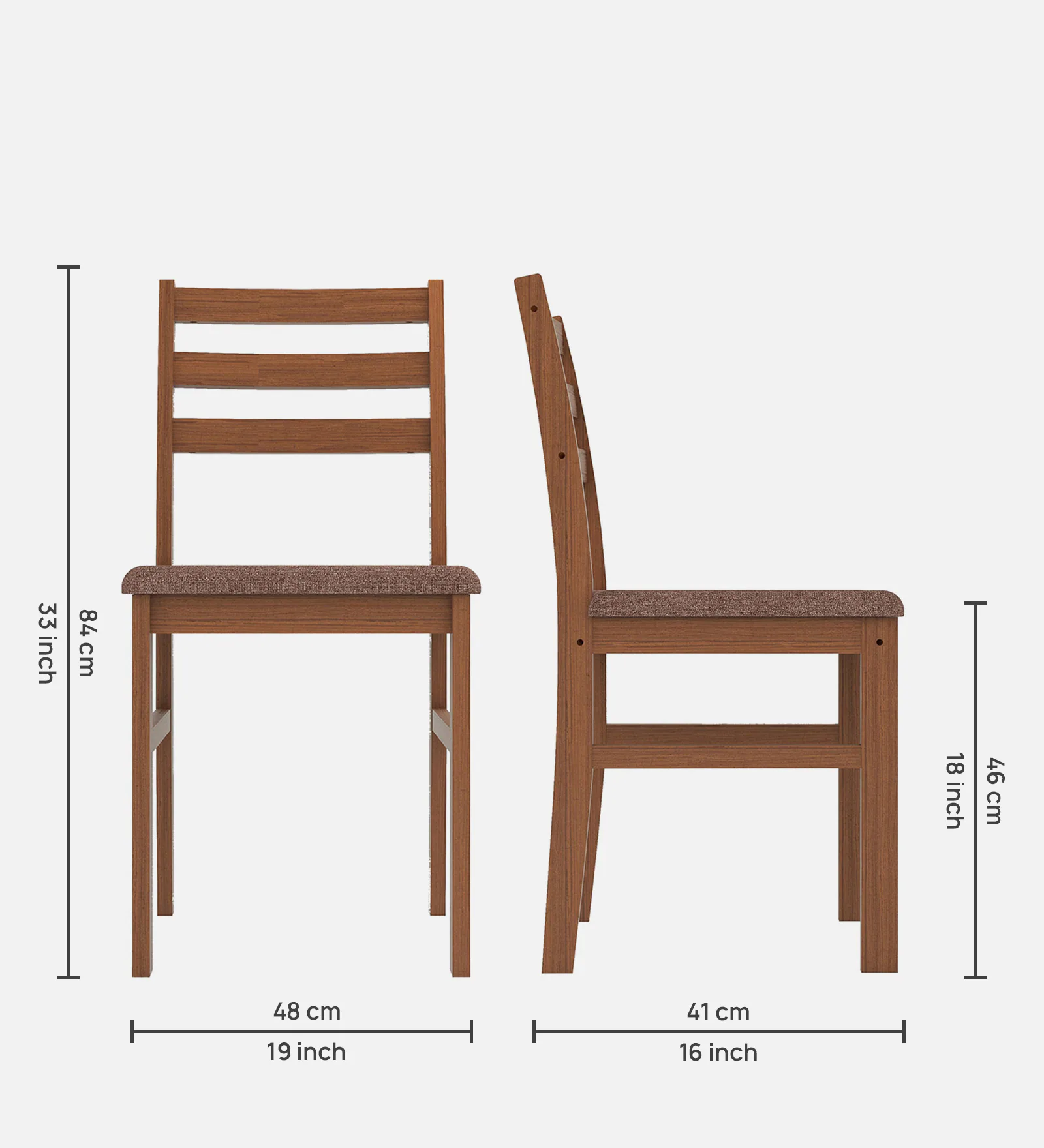 Nippon 4 Seater Dining Set in Antique Oak Finish