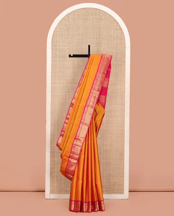 Orange Kanchipuram Silk Saree