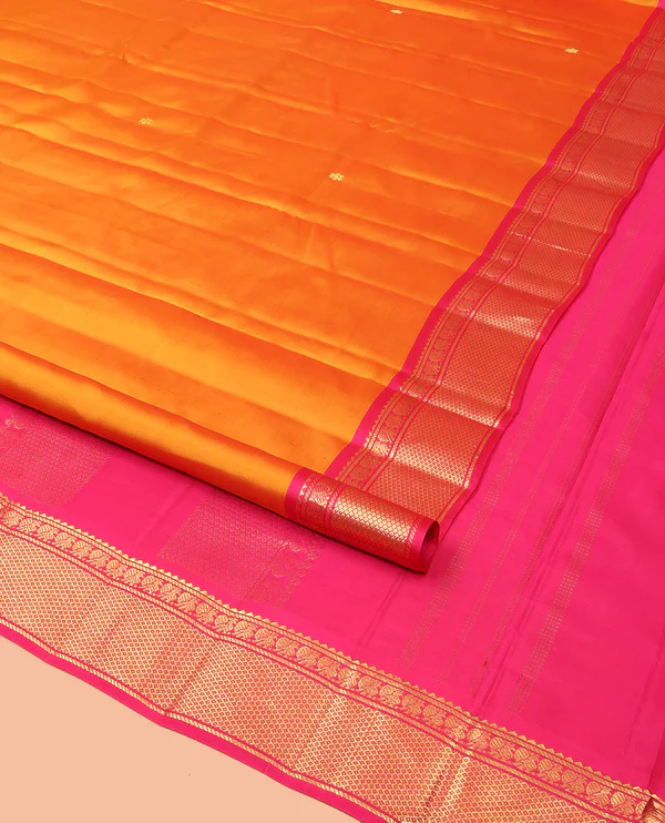 Orange Kanchipuram Silk Saree