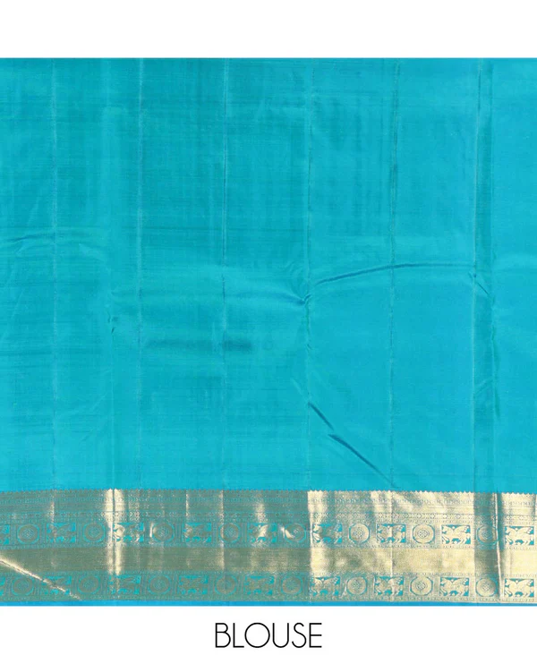 Peacock Blue Vasundhara Silk Saree