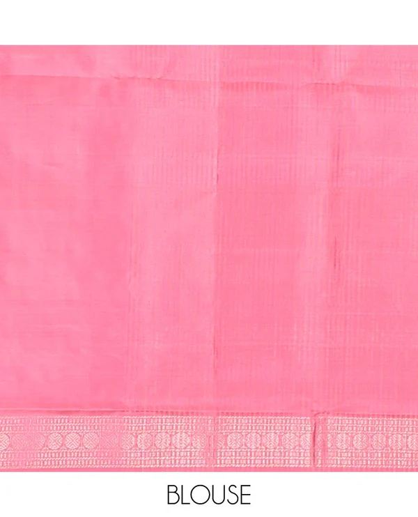 Pink muthu striped soft silk saree