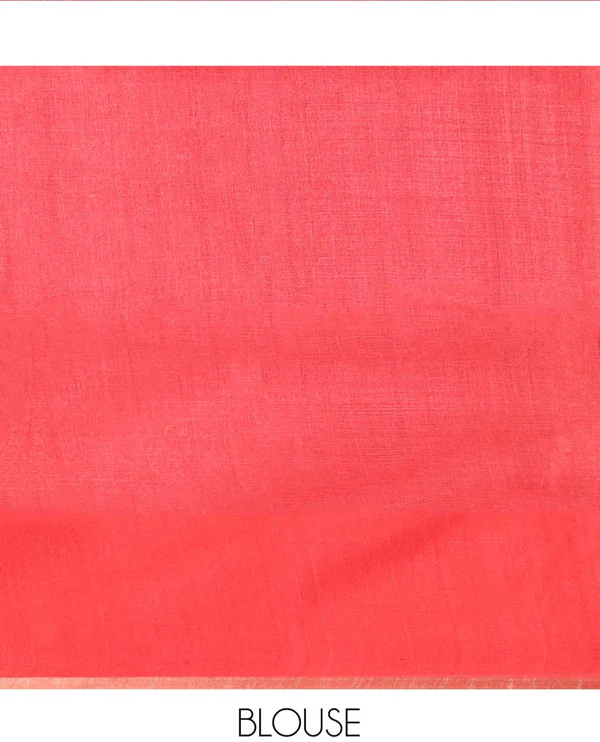 Borderless Red Tussar Silk Saree