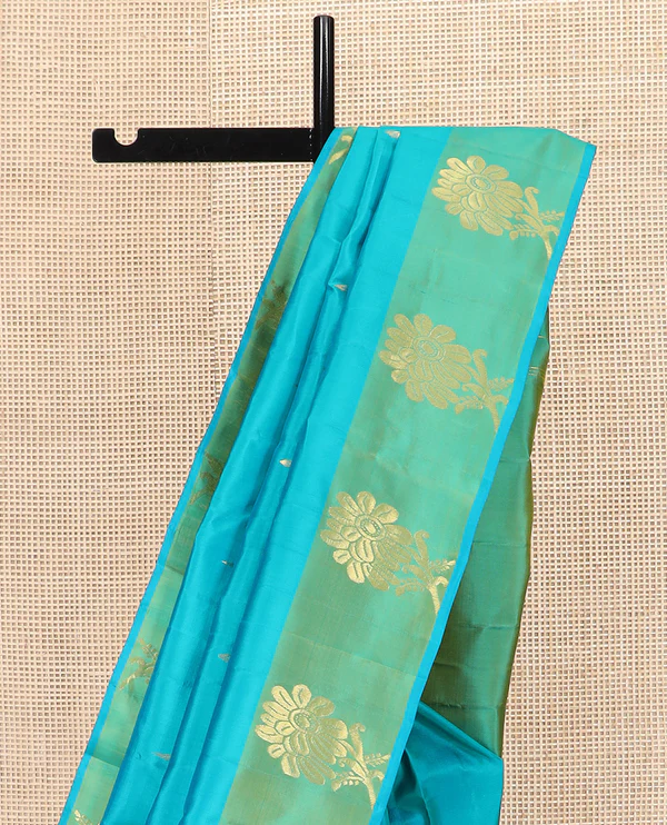 sky Blue Kanchipuram Silk Saree