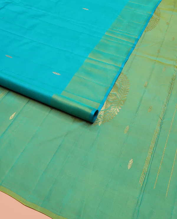 sky Blue Kanchipuram Silk Saree