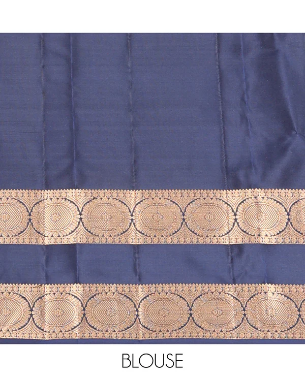 Blue zari buttas Vasundhara silk mix saree