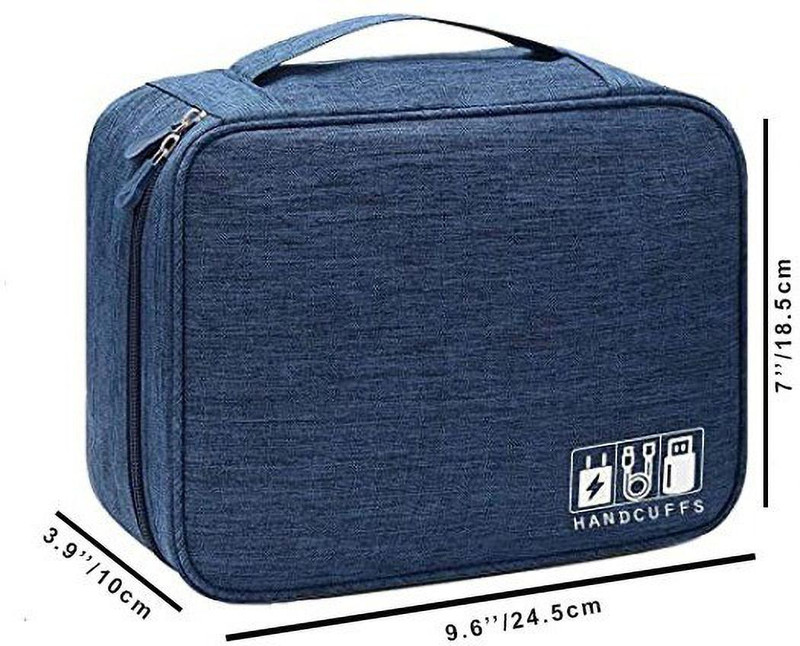 HANDCUFFS Travel Electronics Organizer Bag – Blue