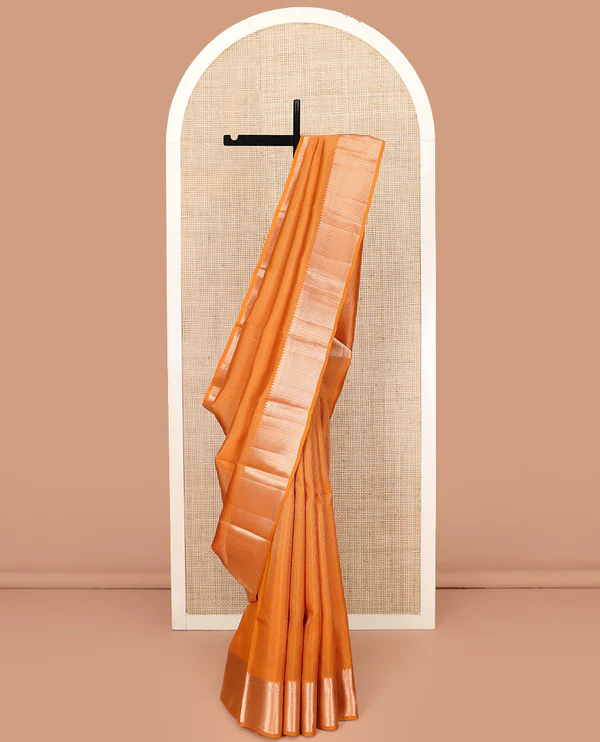 Orange Vasundhara Lite Silk Mix Saree