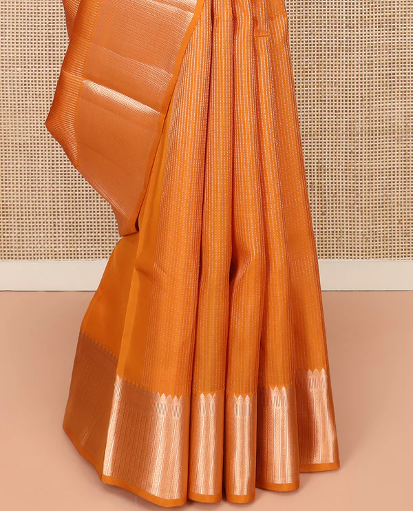 Orange Vasundhara Lite Silk Mix Saree